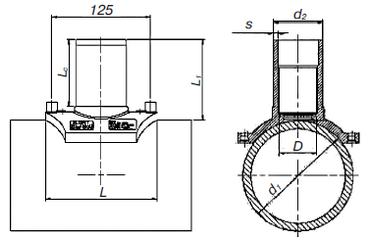 Седловой отвод TOP LOAD (накладной уход) SDR 11 PE 100 PN 10
